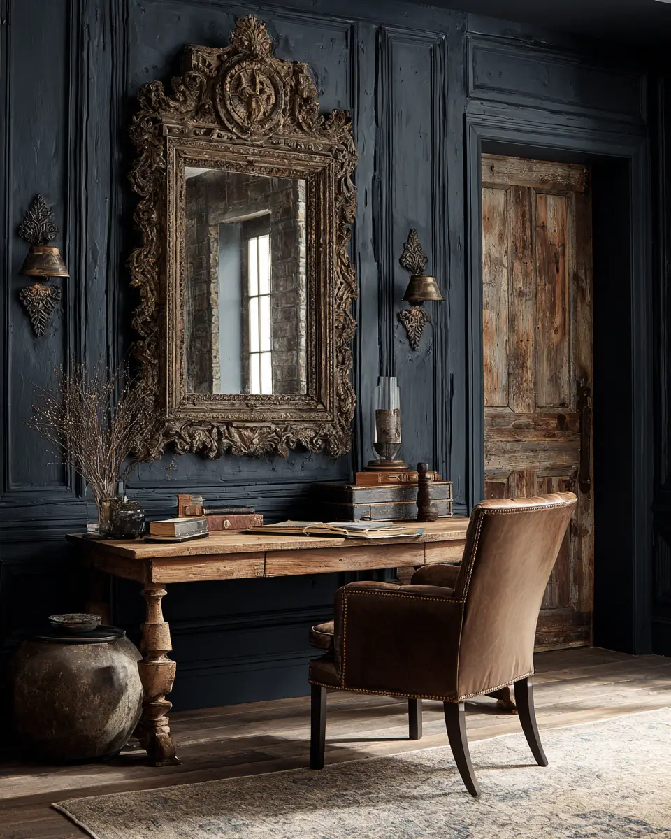 Navy Rustic Home Office Decor Ideas