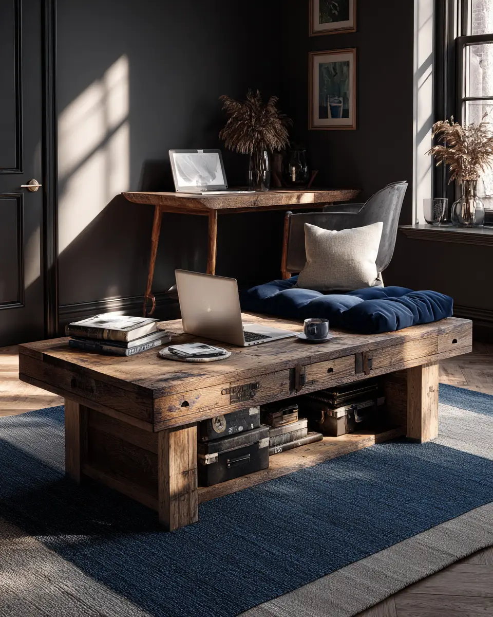 Navy Rustic Home Office Decor Ideas