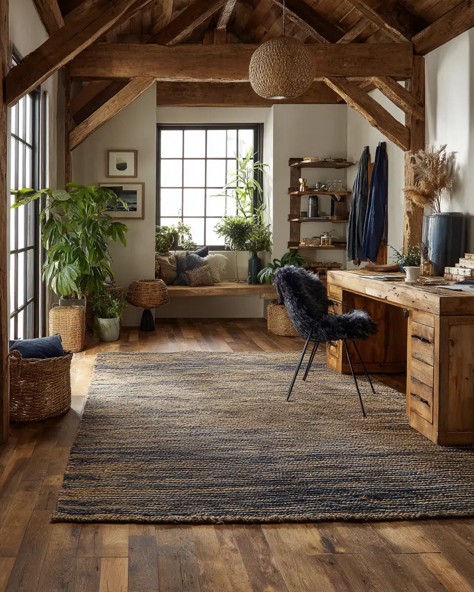 Navy Rustic Home Office Decor Ideas