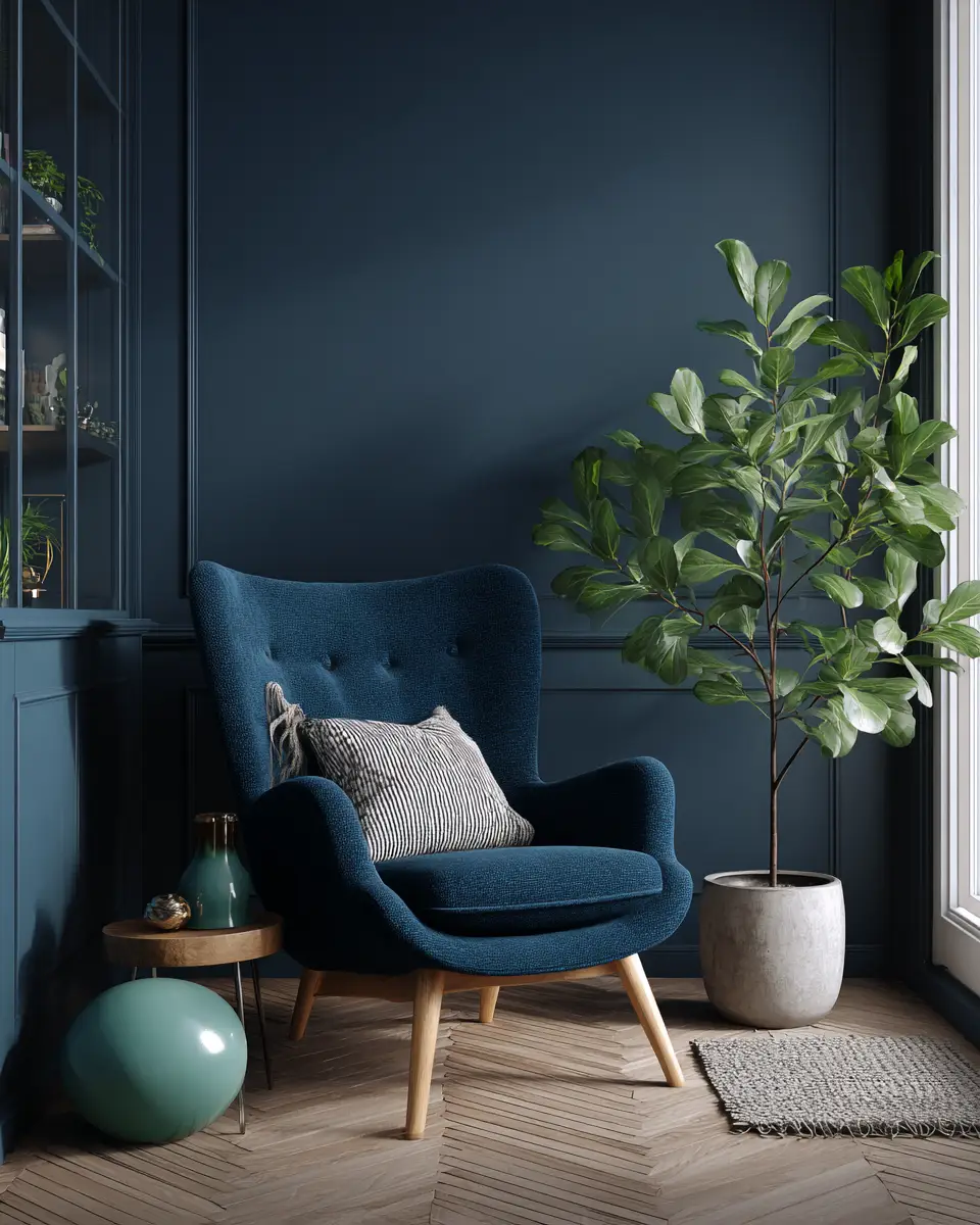 Navy Scandinavian Bedroom Decor Ideas