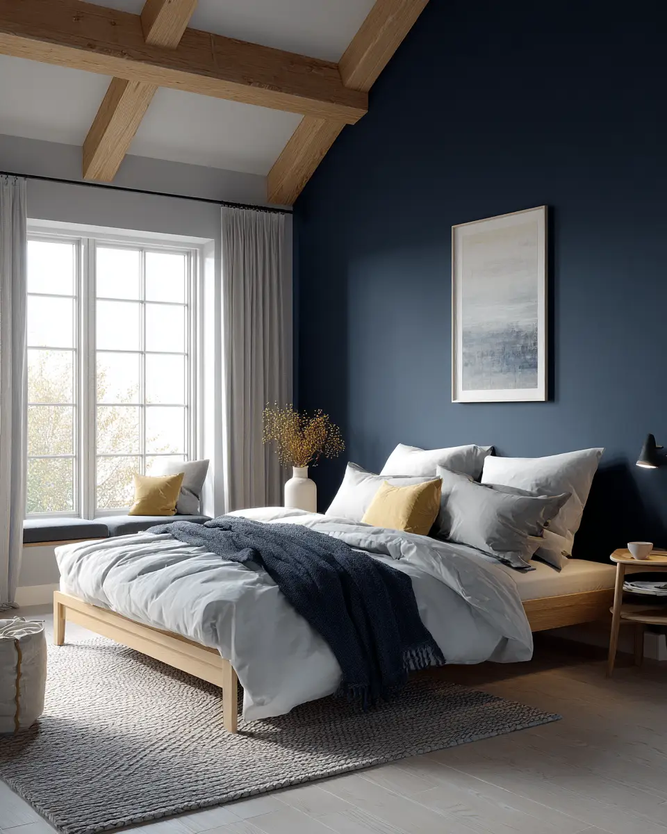 Navy Scandinavian Bedroom Decor Ideas