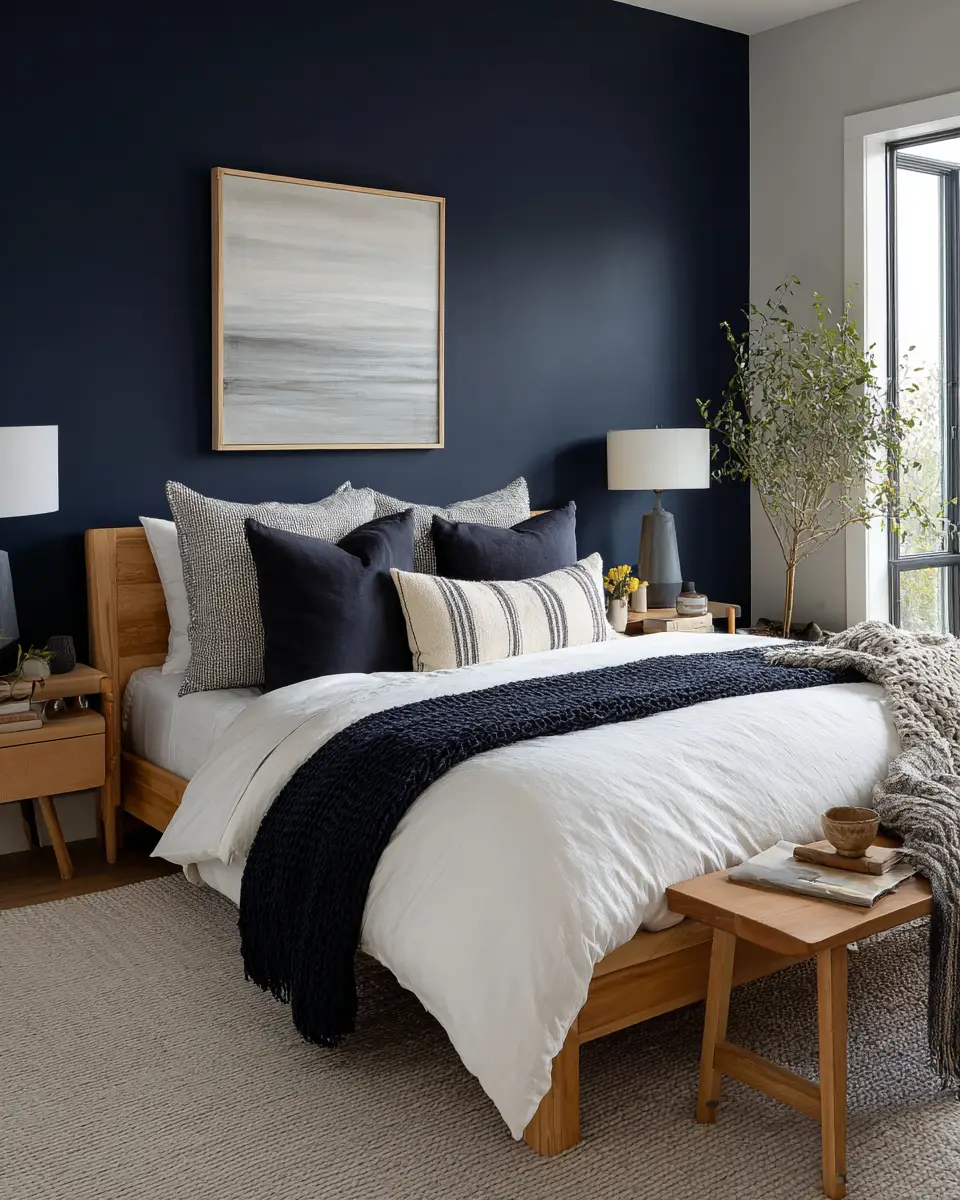 Navy Scandinavian Bedroom Decor Ideas