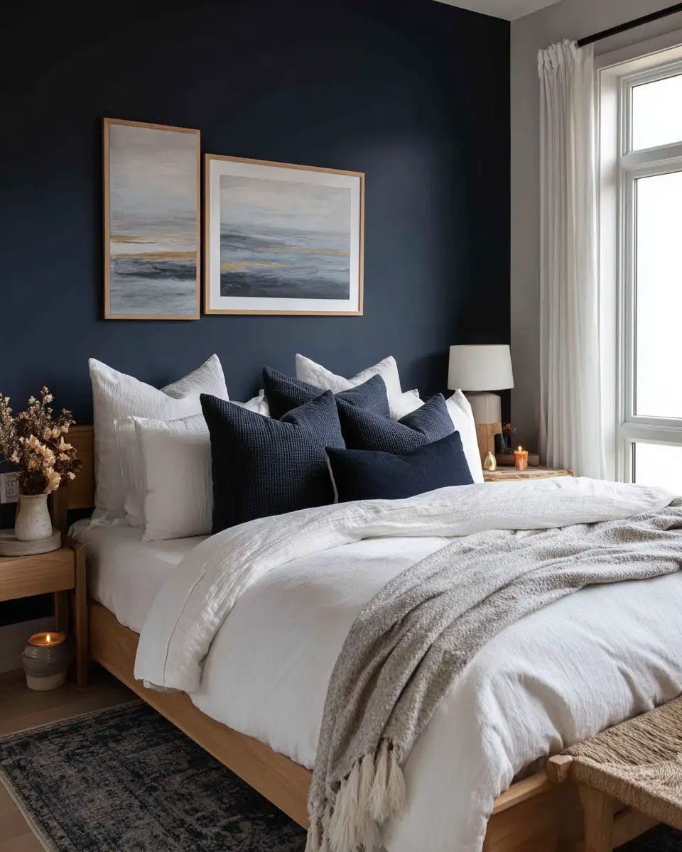 Navy Scandinavian Bedroom Decor Ideas