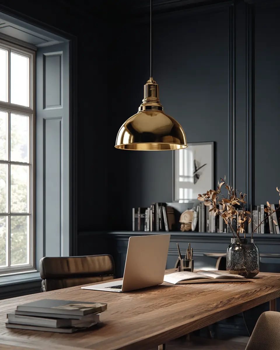 Navy Scandinavian Home Office Decor Ideas