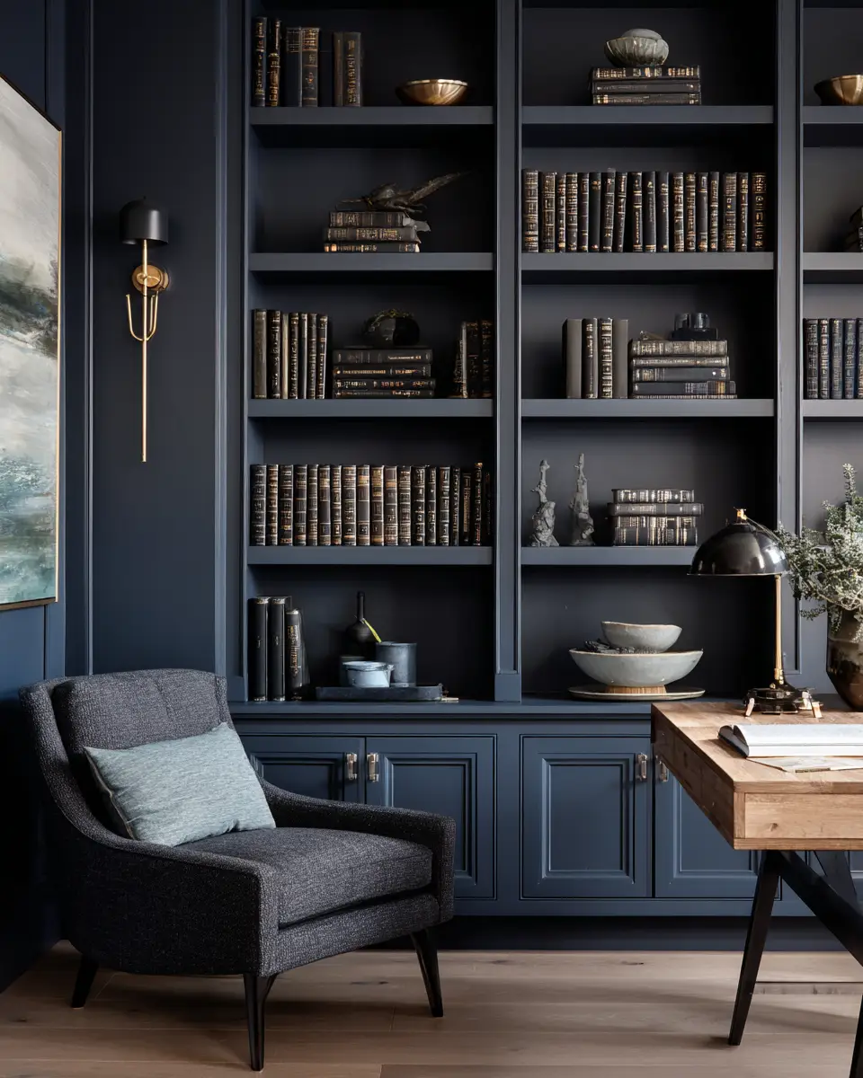 Navy Scandinavian Home Office Decor Ideas