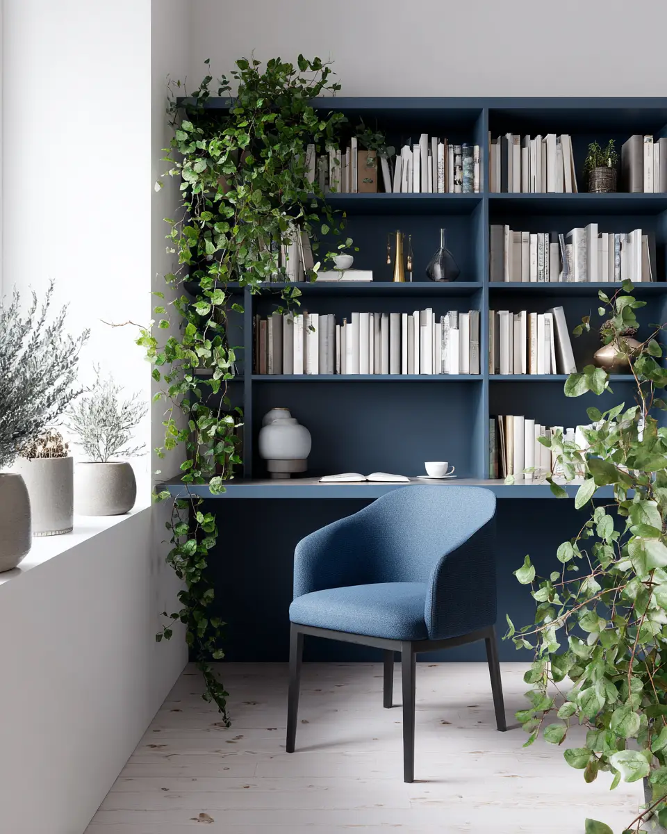 Navy Scandinavian Home Office Decor Ideas
