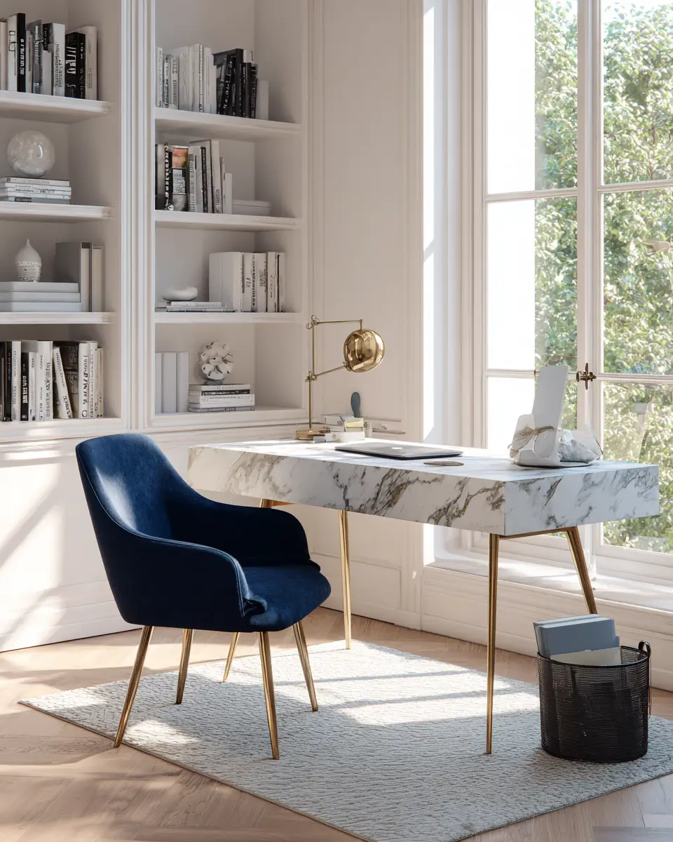 Navy Scandinavian Home Office Decor Ideas