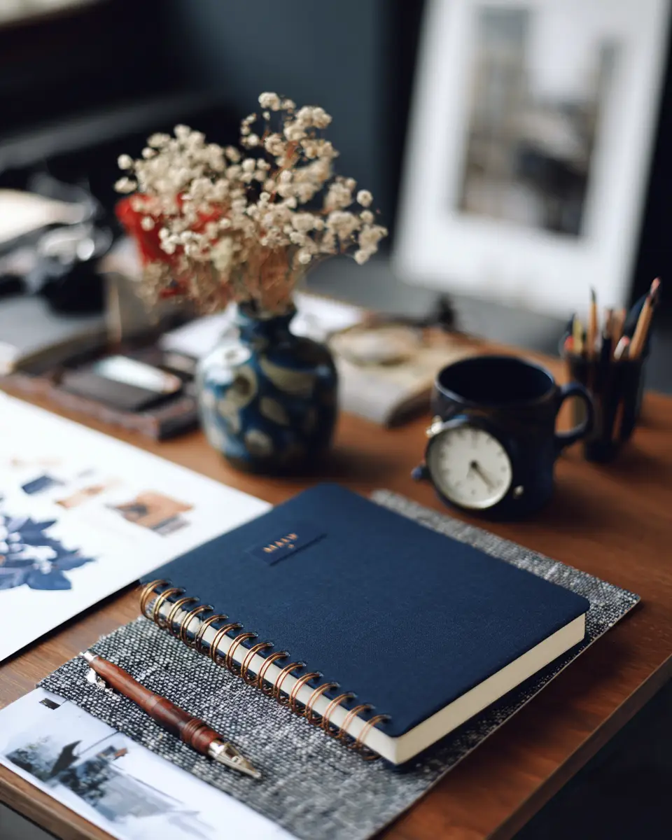 Navy Scandinavian Home Office Decor Ideas