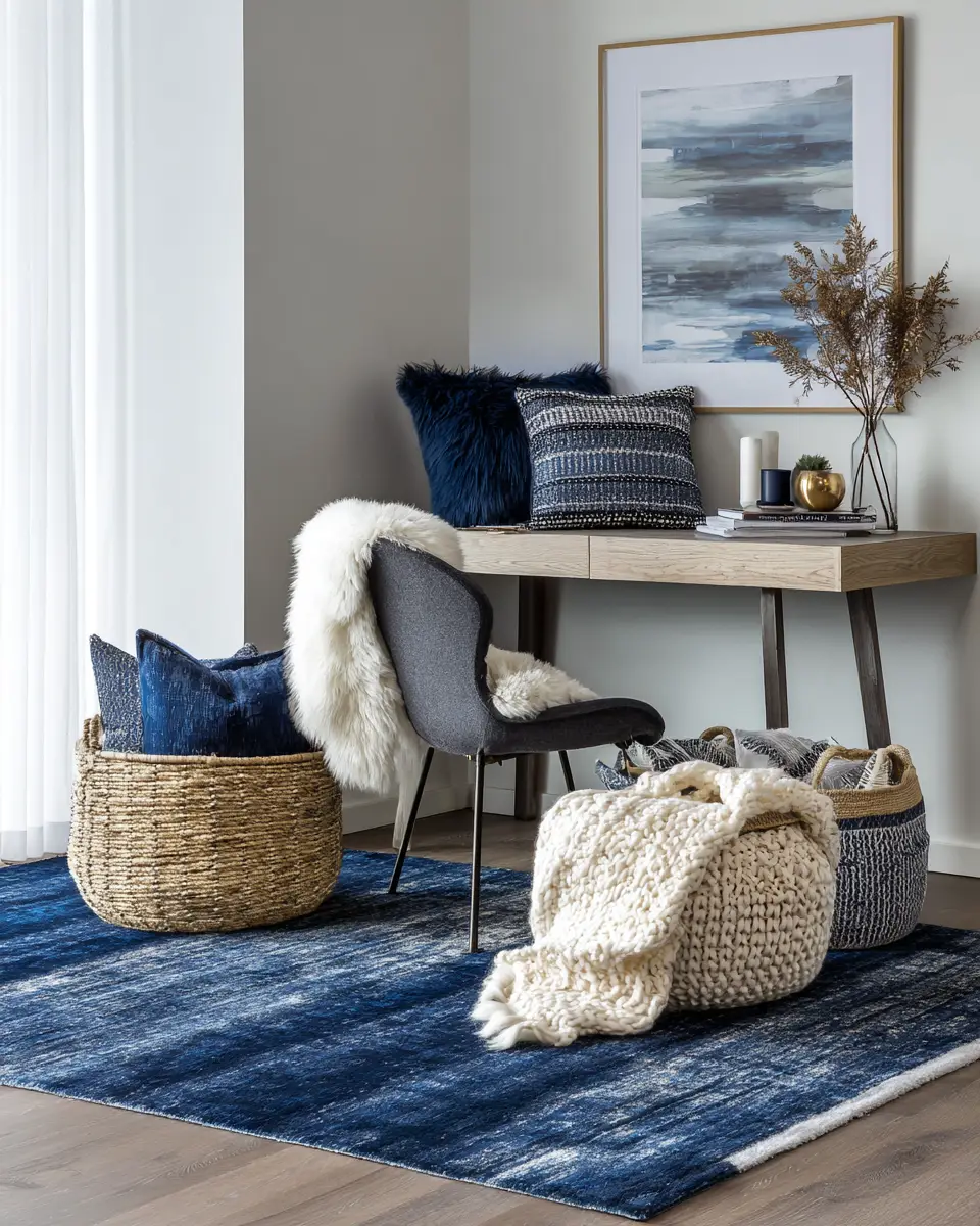 Navy Scandinavian Home Office Decor Ideas