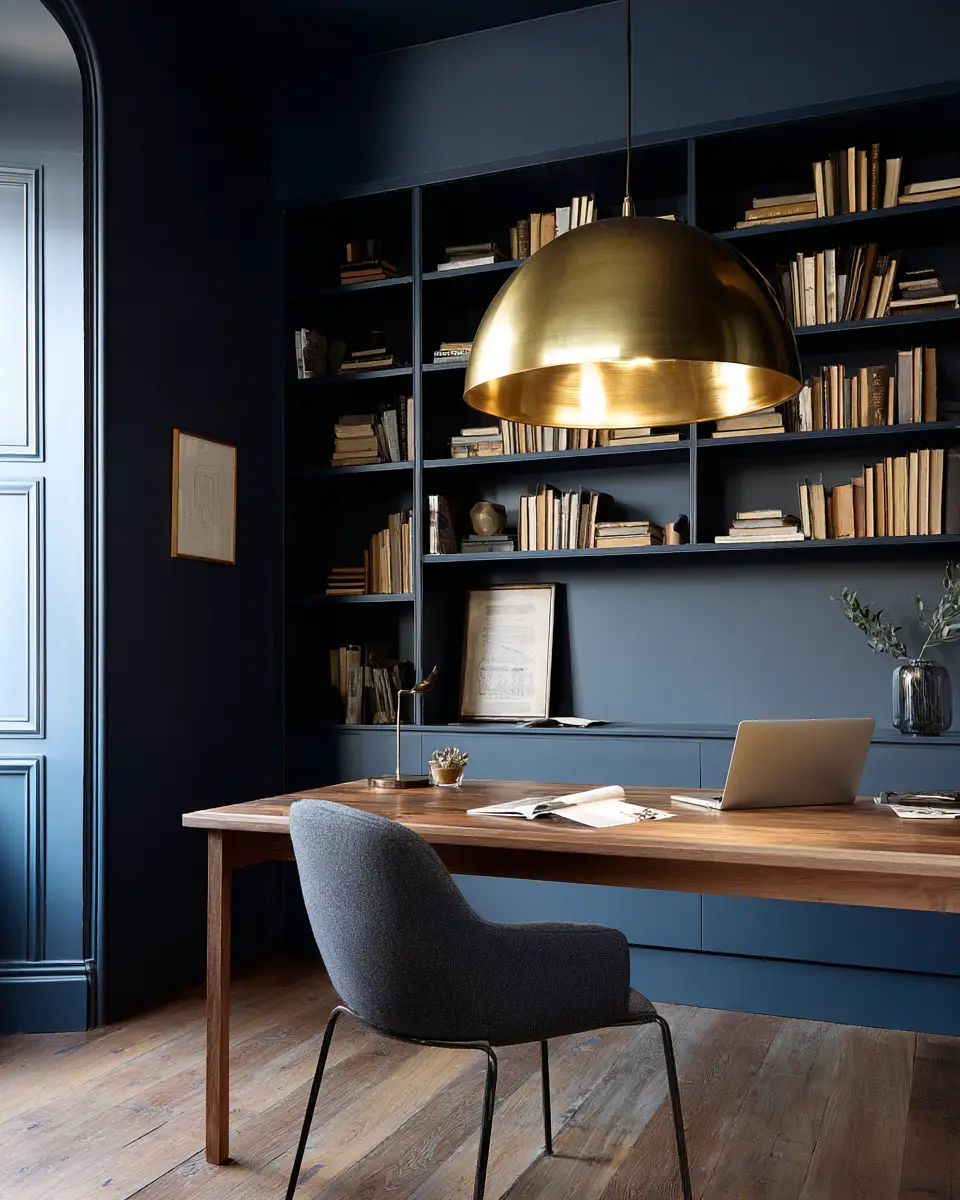 Navy Scandinavian Home Office Decor Ideas