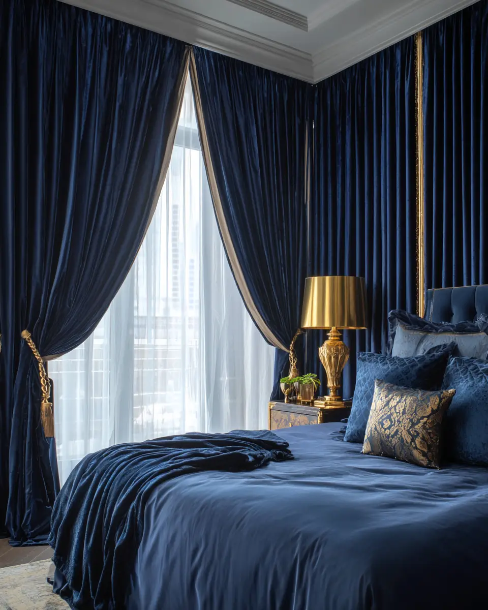 Navy Traditional Bedroom Decor Ideas
