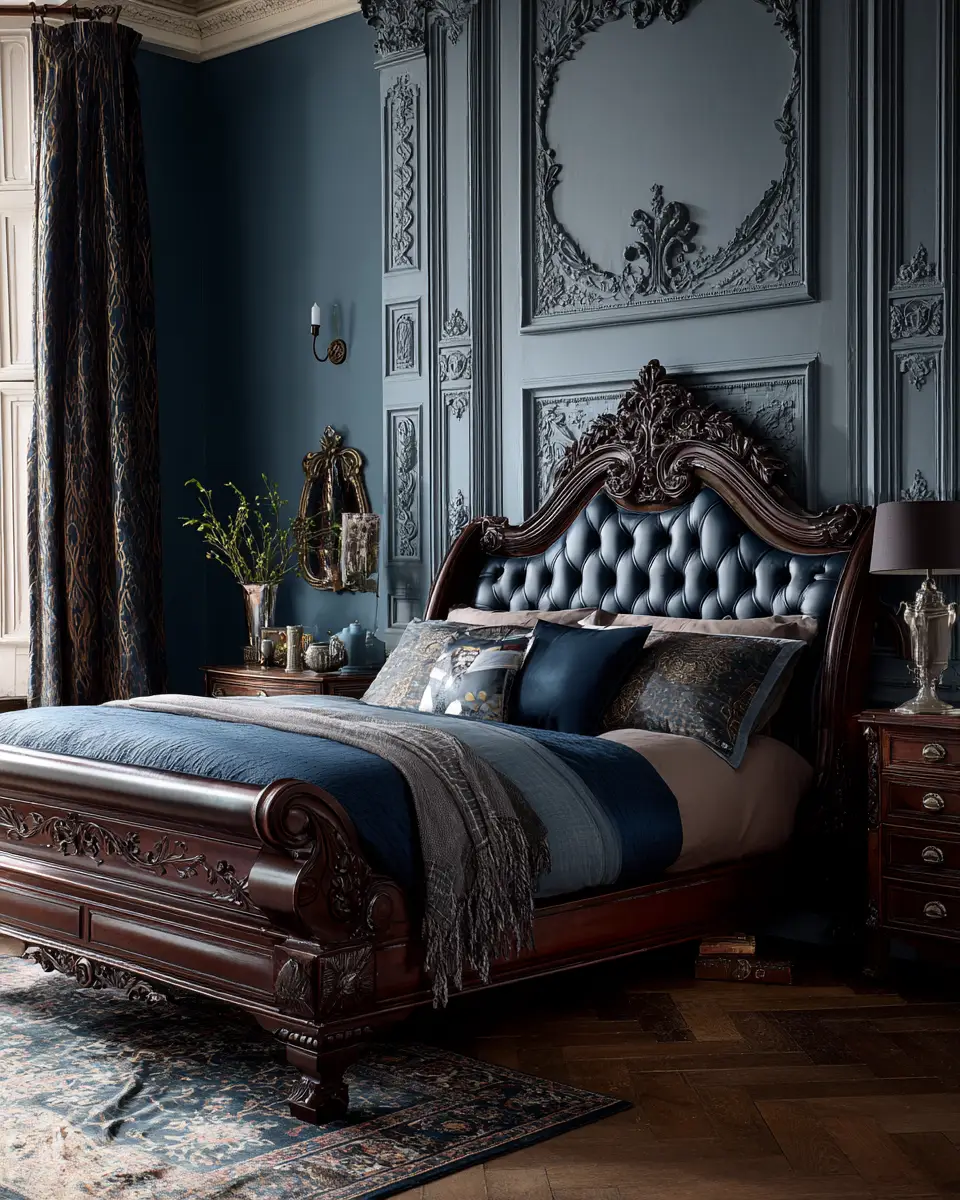 Navy Traditional Bedroom Decor Ideas