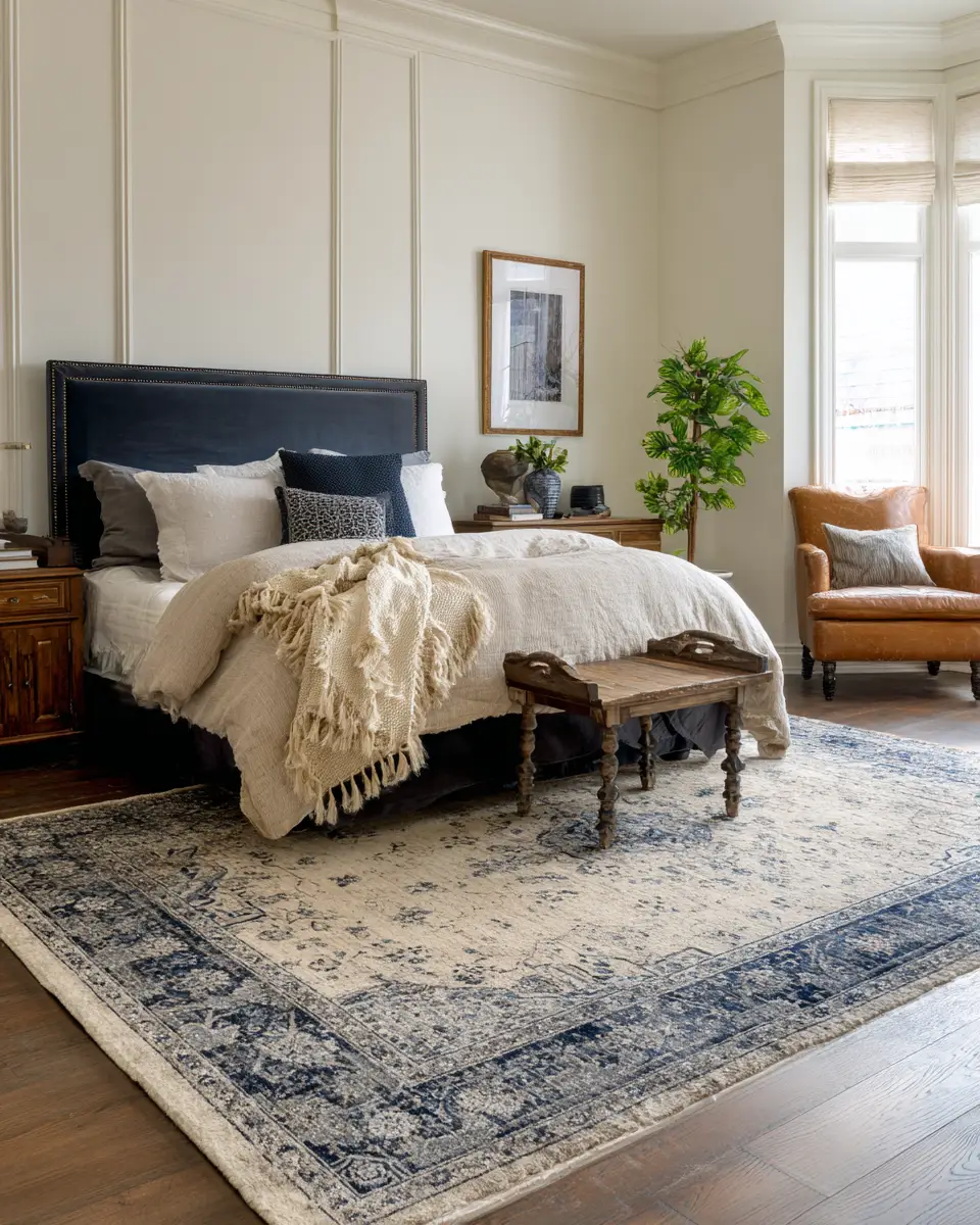 Navy Traditional Bedroom Decor Ideas