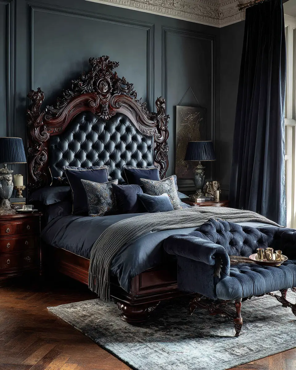 Navy Traditional Bedroom Decor Ideas