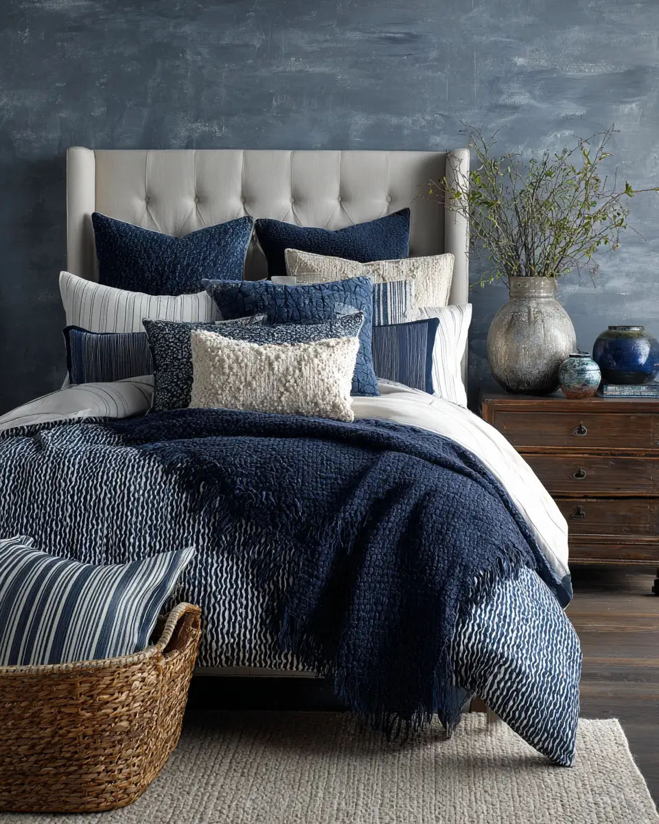 Navy Traditional Bedroom Decor Ideas