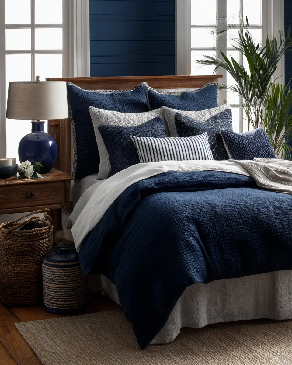 Navy Traditional Bedroom Decor Ideas