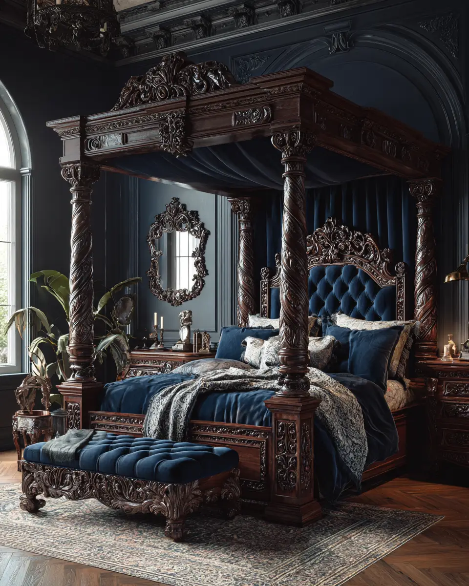 Navy Traditional Bedroom Decor Ideas