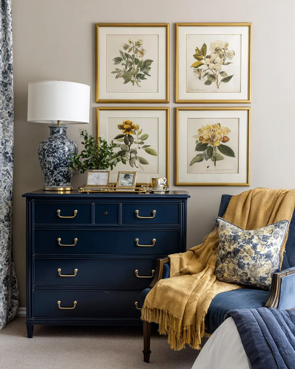 Navy Traditional Bedroom Decor Ideas