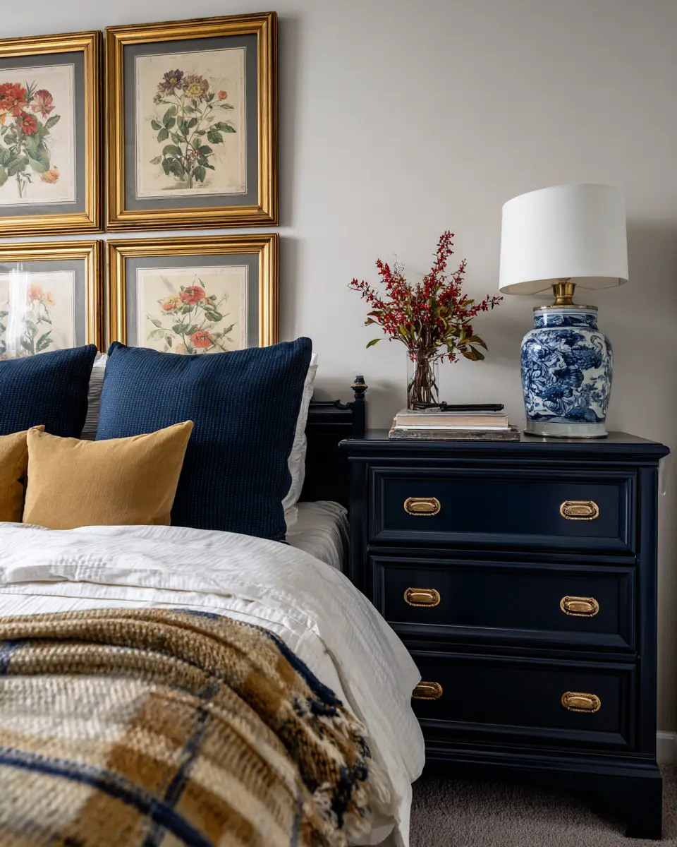 Navy Traditional Bedroom Decor Ideas