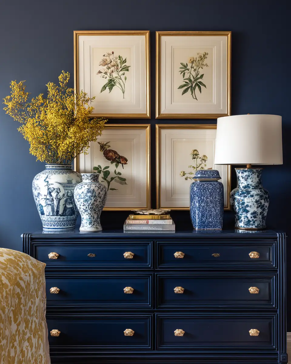 Navy Traditional Bedroom Decor Ideas