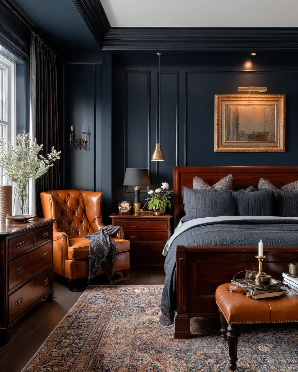 Navy Traditional Bedroom Decor Ideas