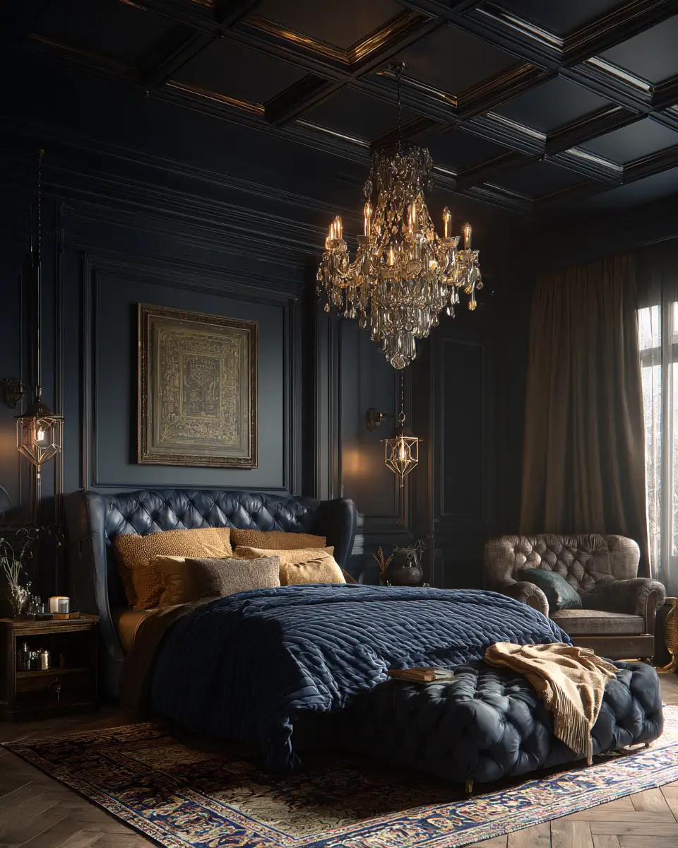 Navy Traditional Bedroom Decor Ideas