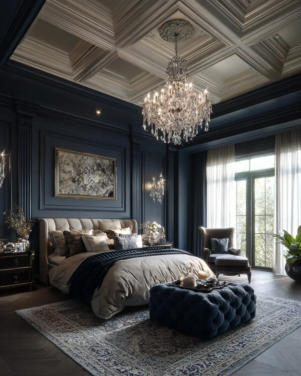 Navy Traditional Bedroom Decor Ideas