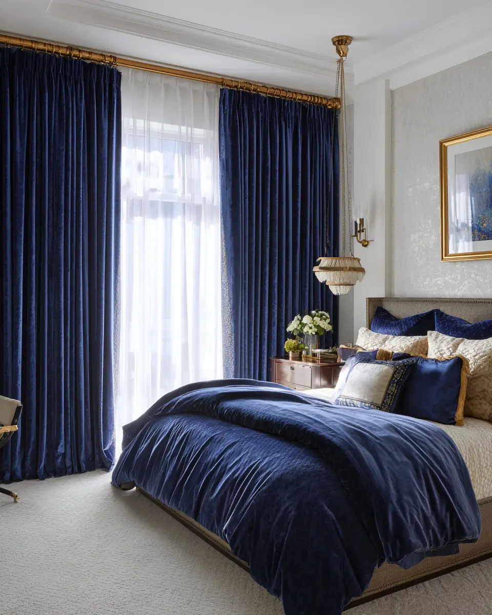 Navy Traditional Bedroom Decor Ideas