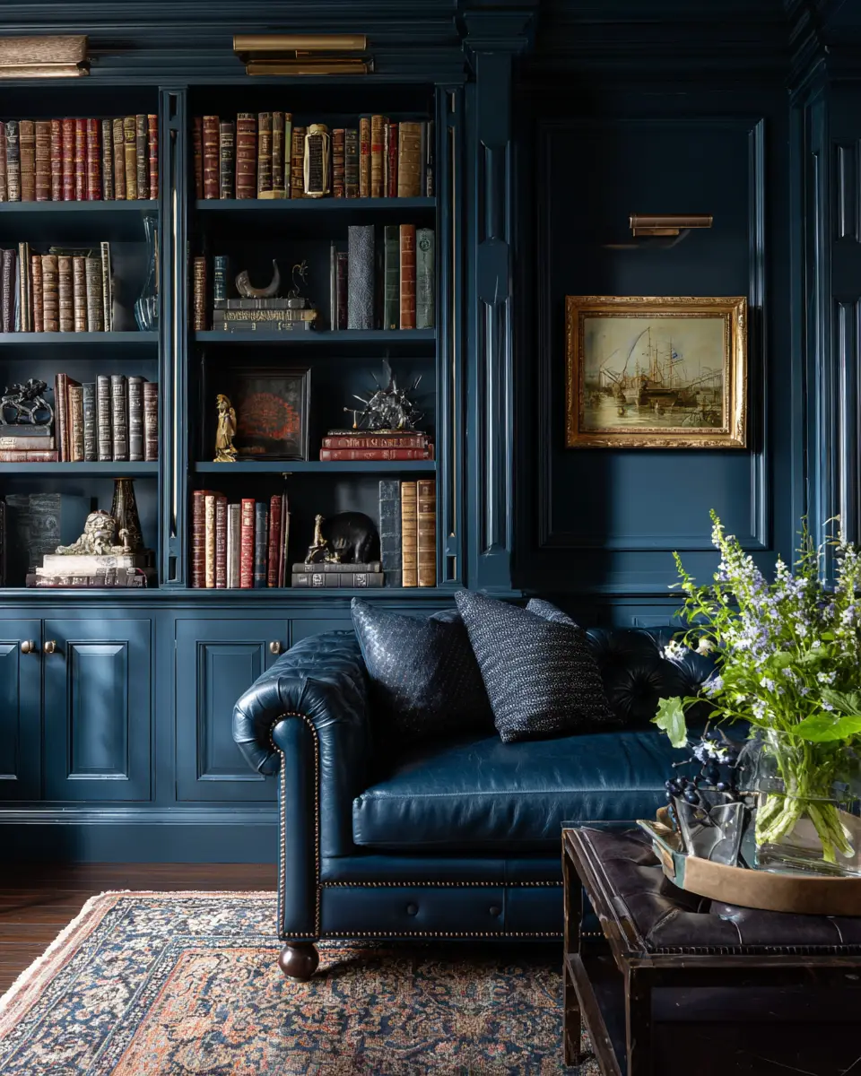 Navy Traditional Living Room Decor Ideas