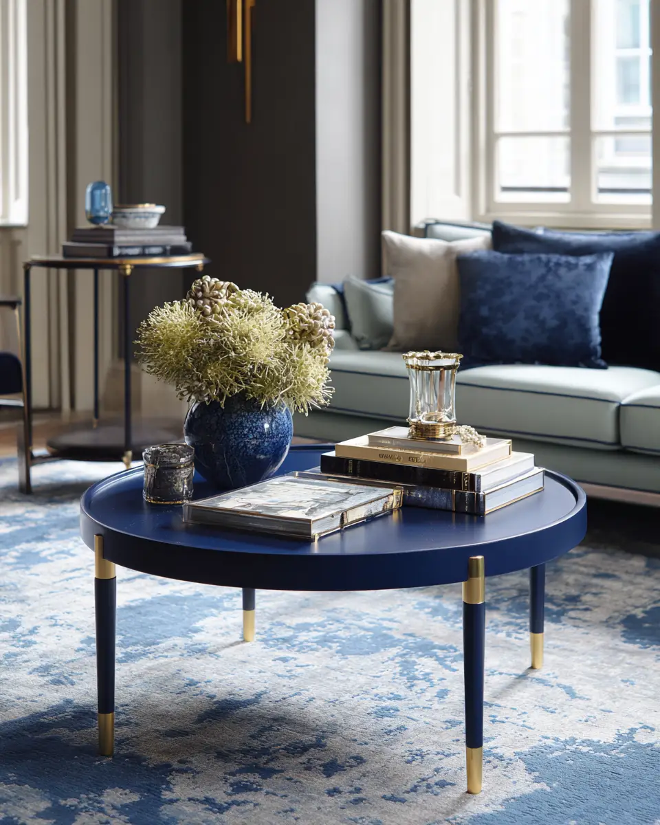 Navy Traditional Living Room Decor Ideas