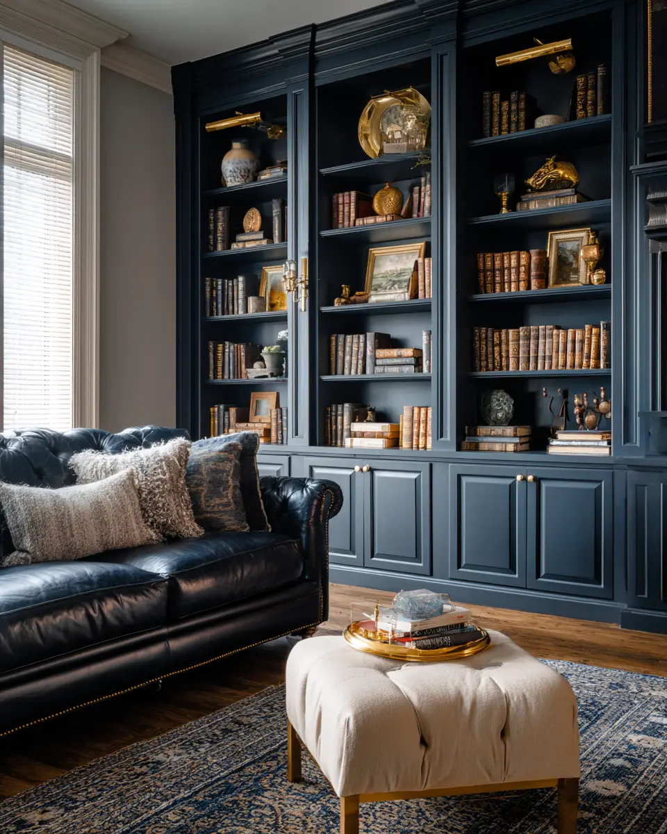 Navy Traditional Living Room Decor Ideas