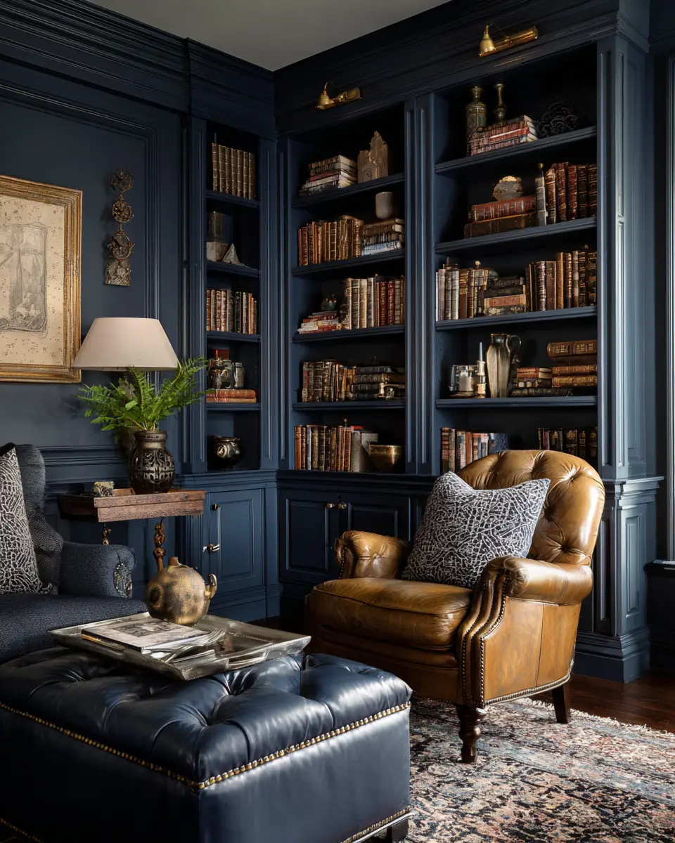 Navy Traditional Living Room Decor Ideas