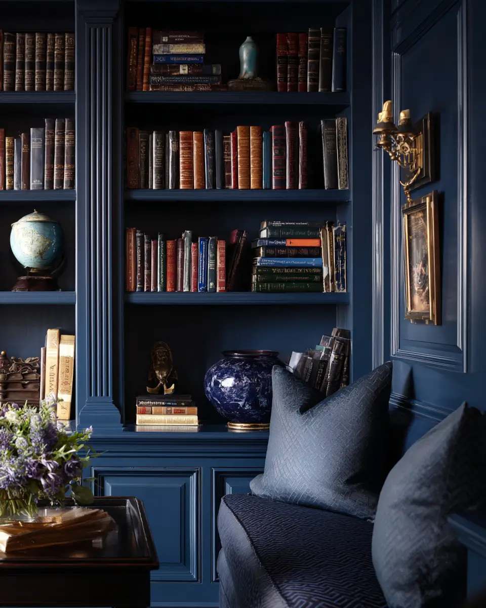 Navy Traditional Living Room Decor Ideas