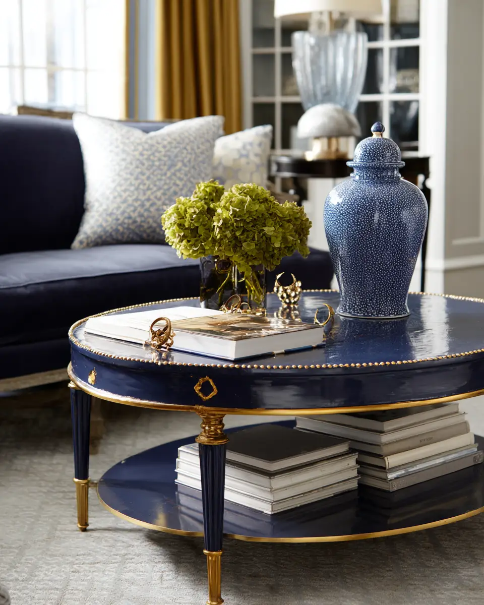 Navy Traditional Living Room Decor Ideas