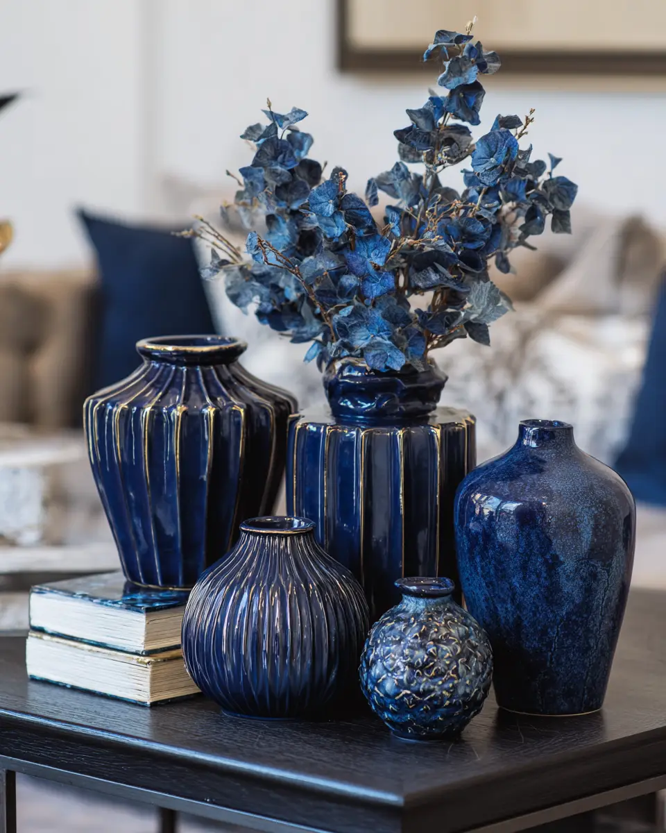 Navy Traditional Living Room Decor Ideas