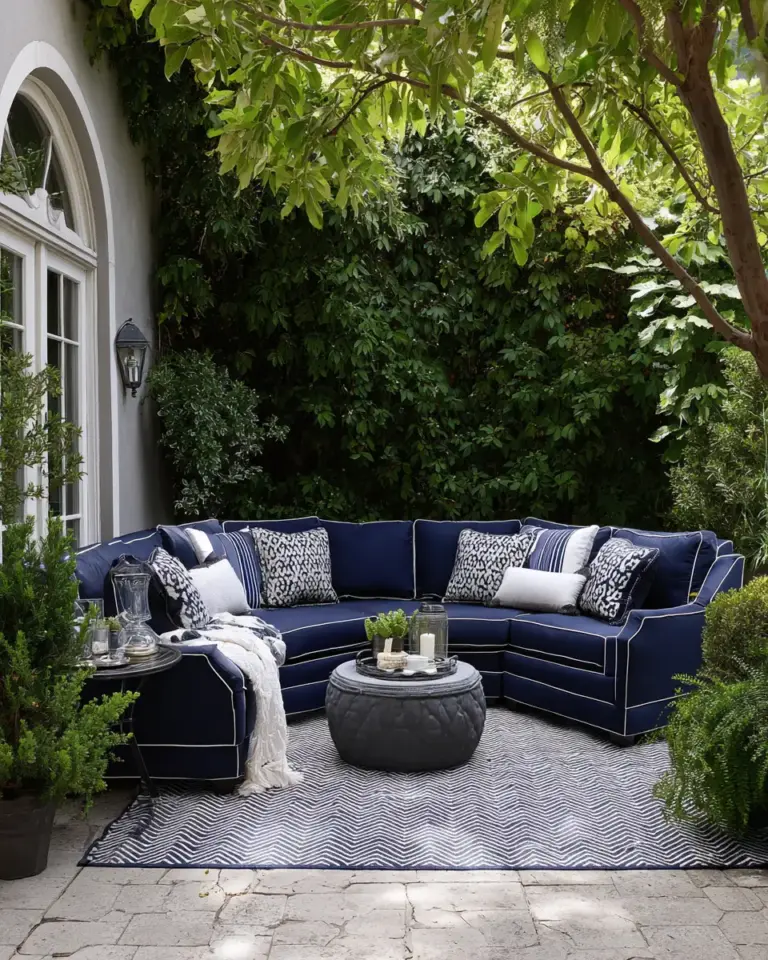 Navy Traditional Patio Decor Ideas - Featured