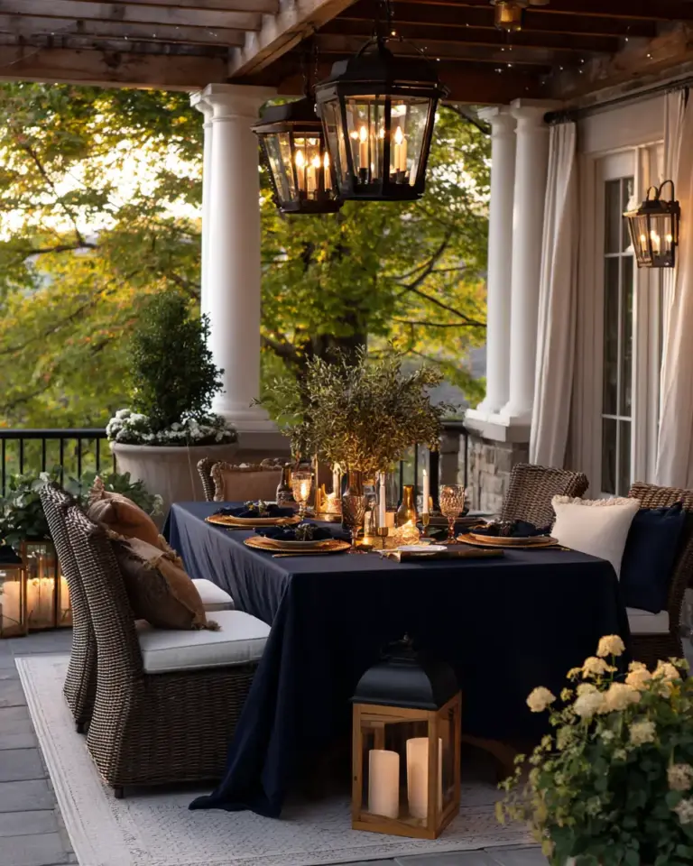 Navy Transitional Patio Decor Ideas - Featured