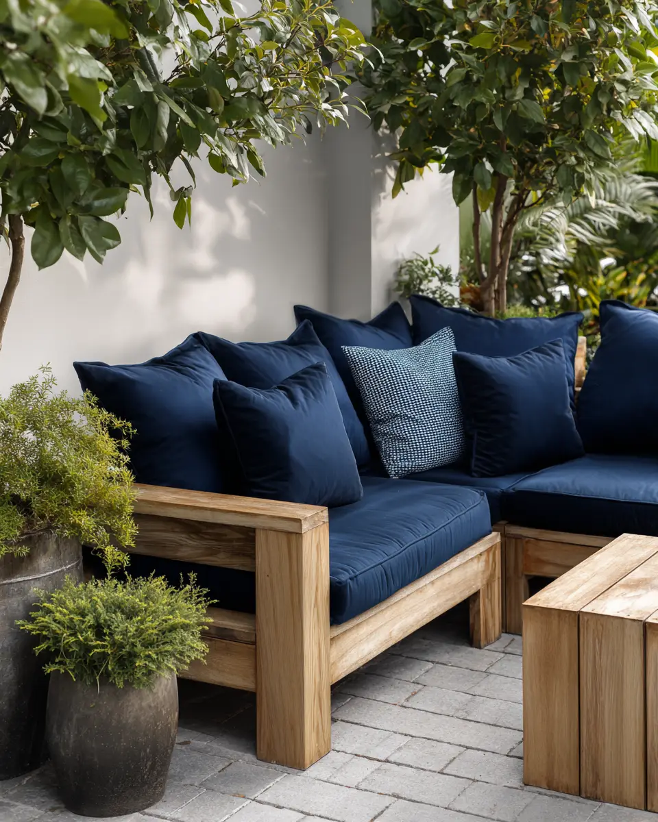 Navy Transitional Patio Decor Ideas