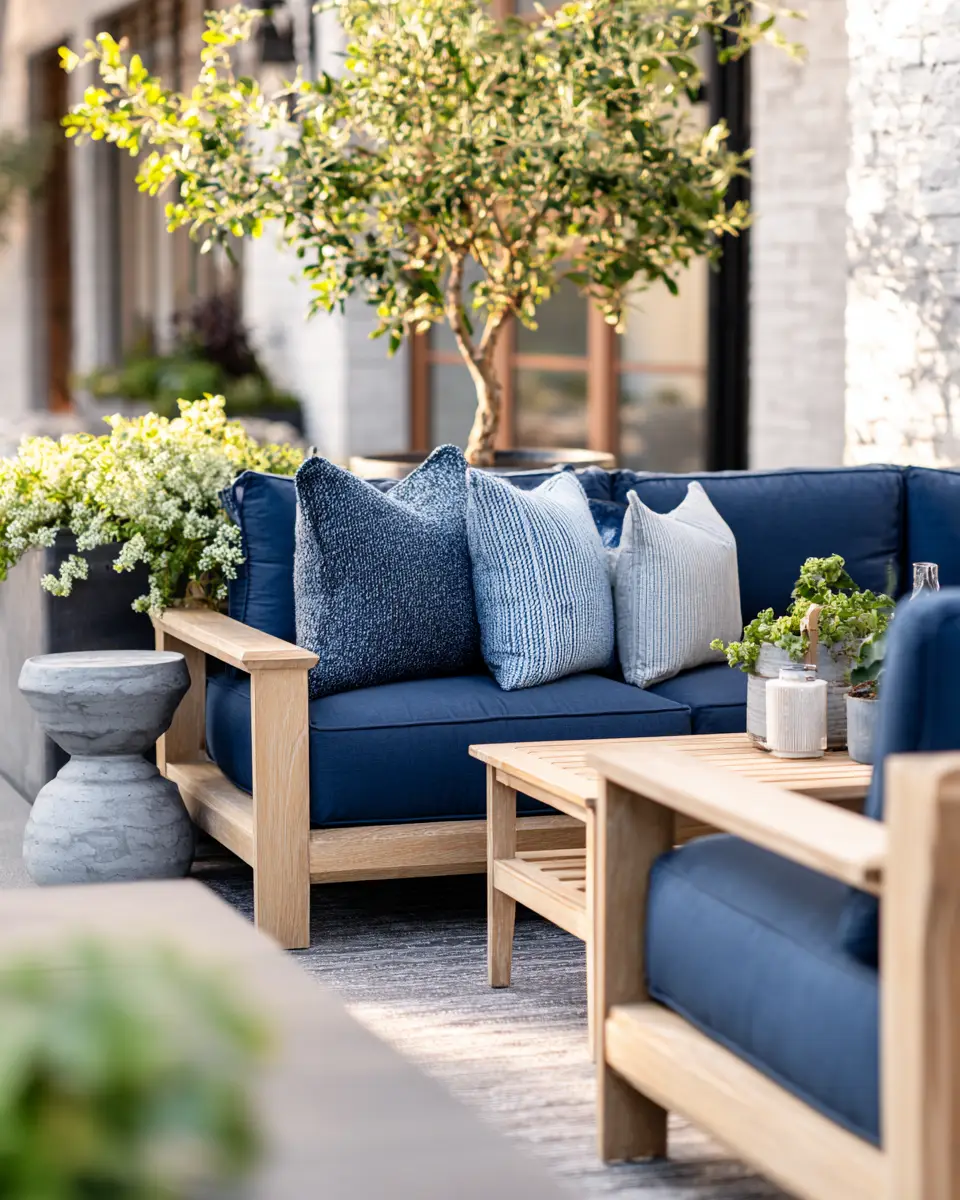 Navy Transitional Patio Decor Ideas