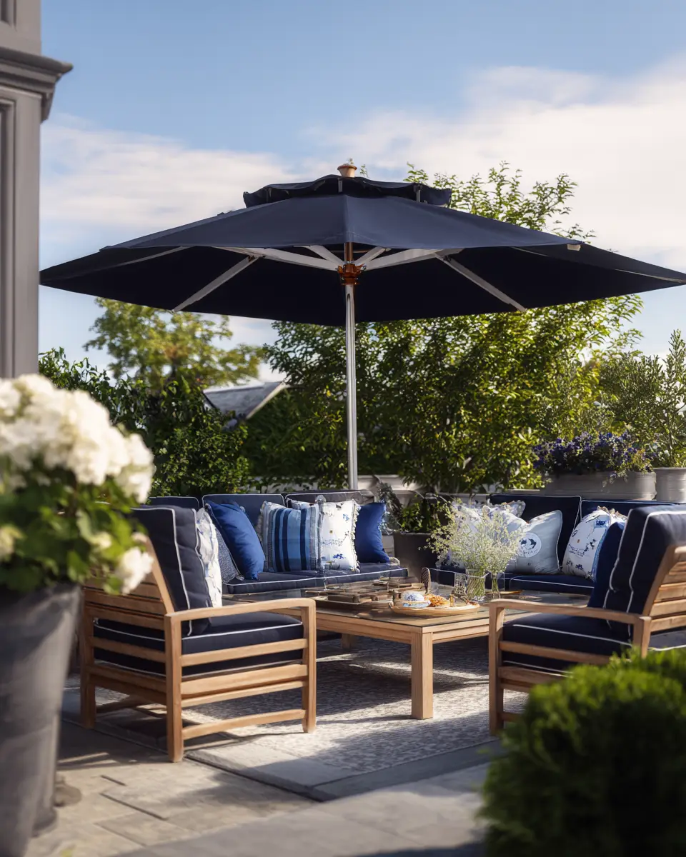 Navy Transitional Patio Decor Ideas