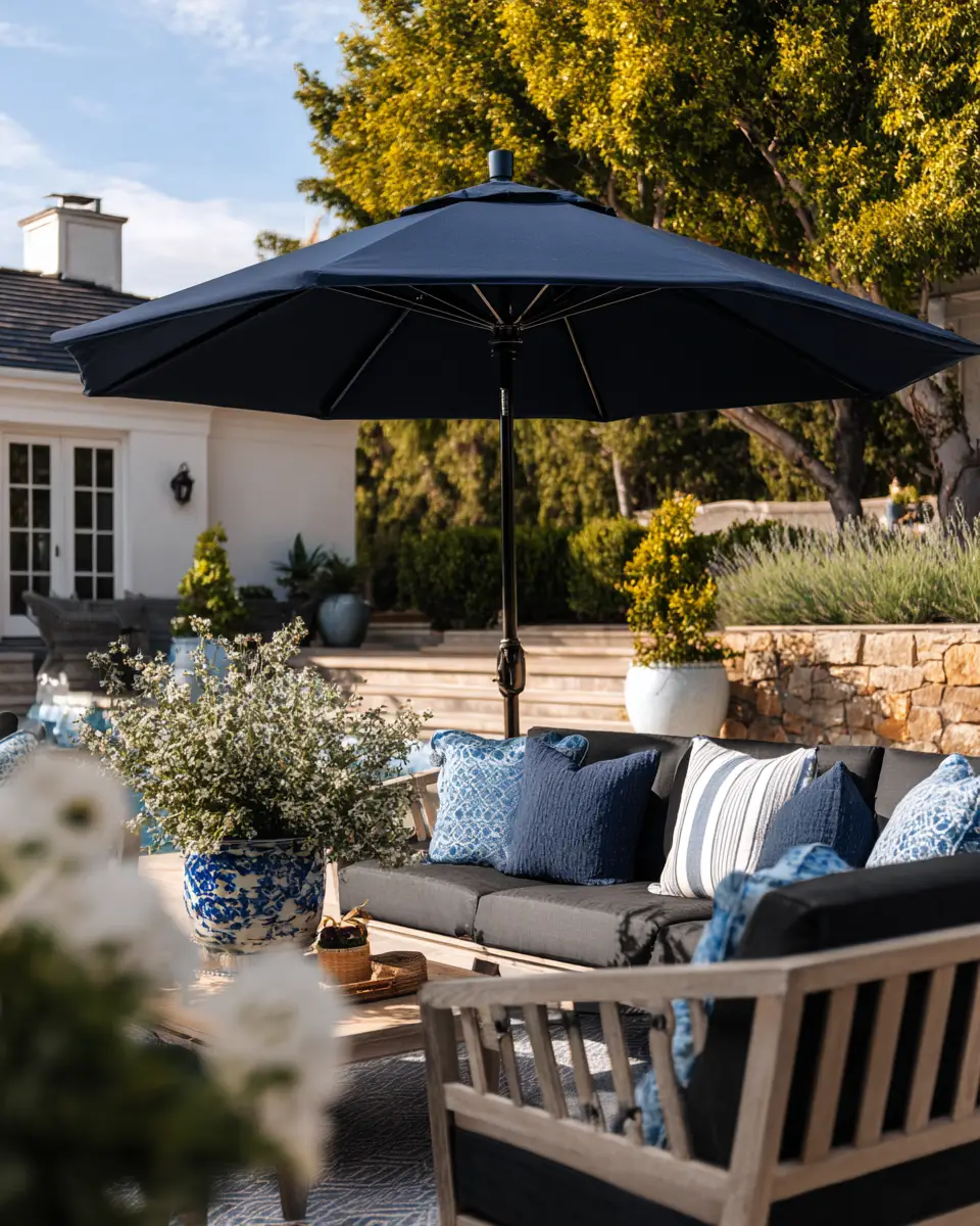 Navy Transitional Patio Decor Ideas