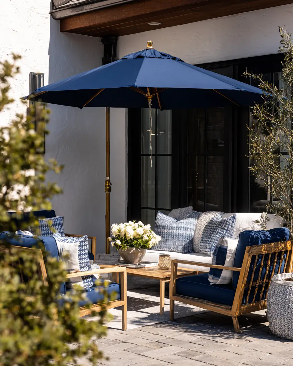 Navy Transitional Patio Decor Ideas