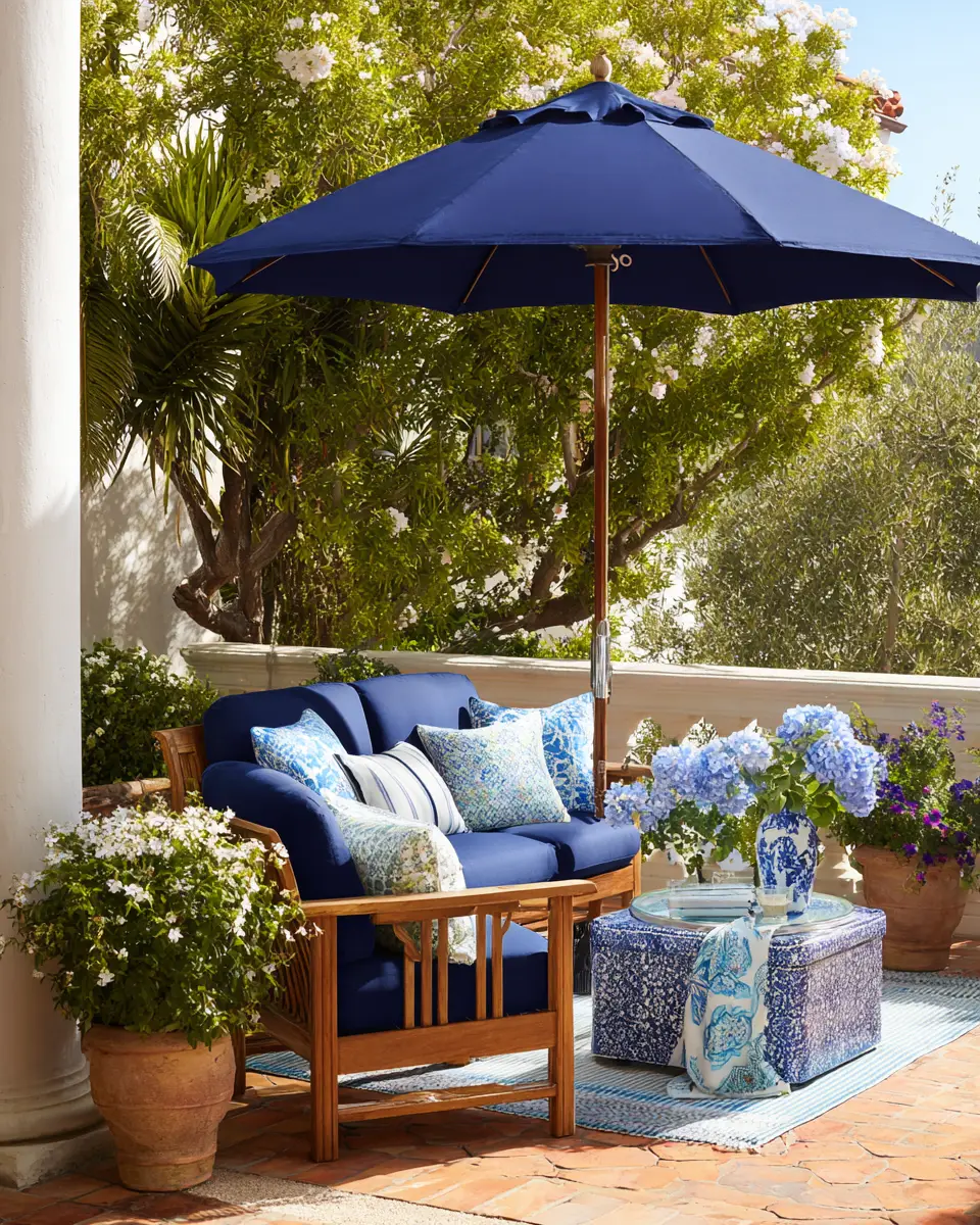 Navy Transitional Patio Decor Ideas