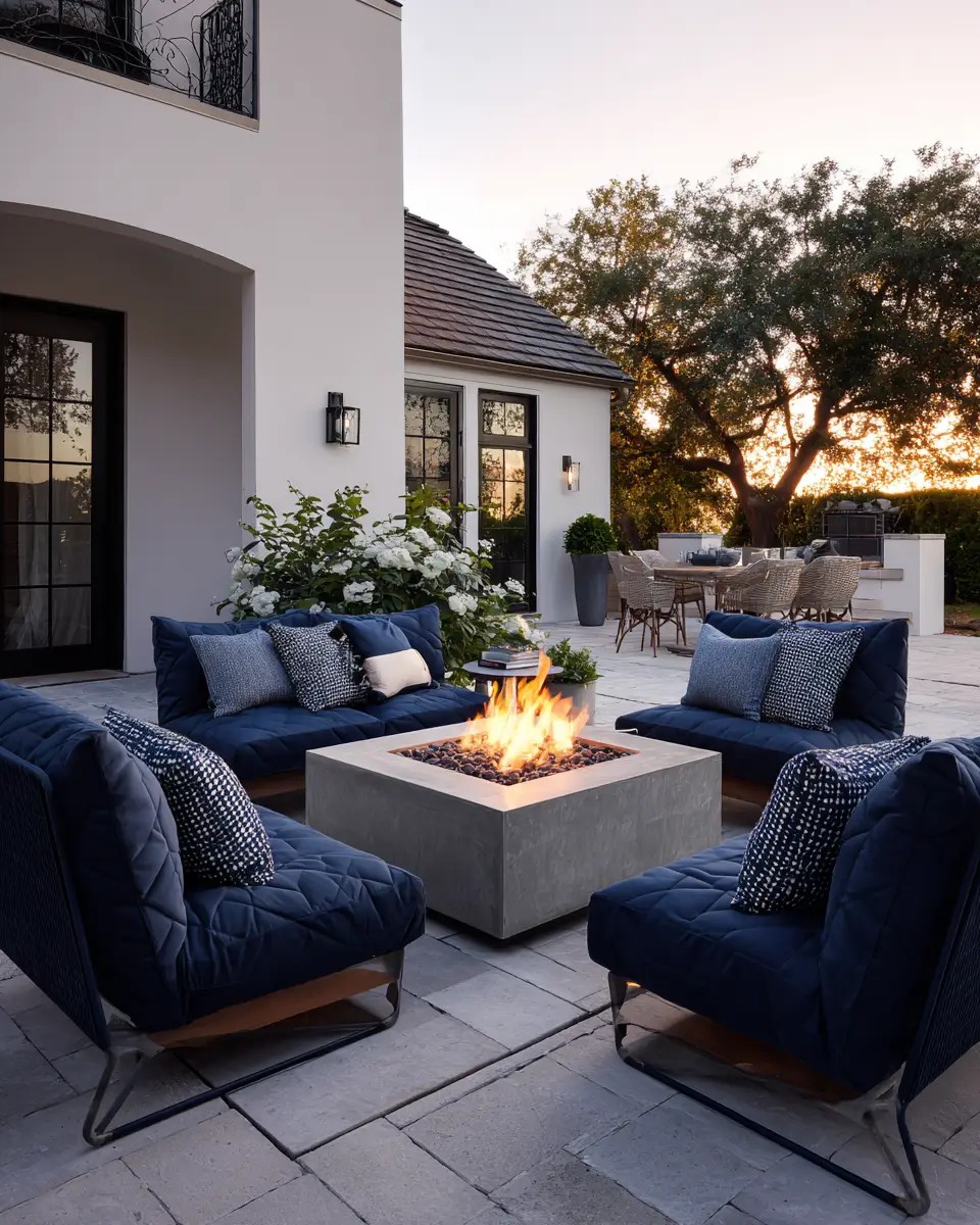 Navy Transitional Patio Decor Ideas