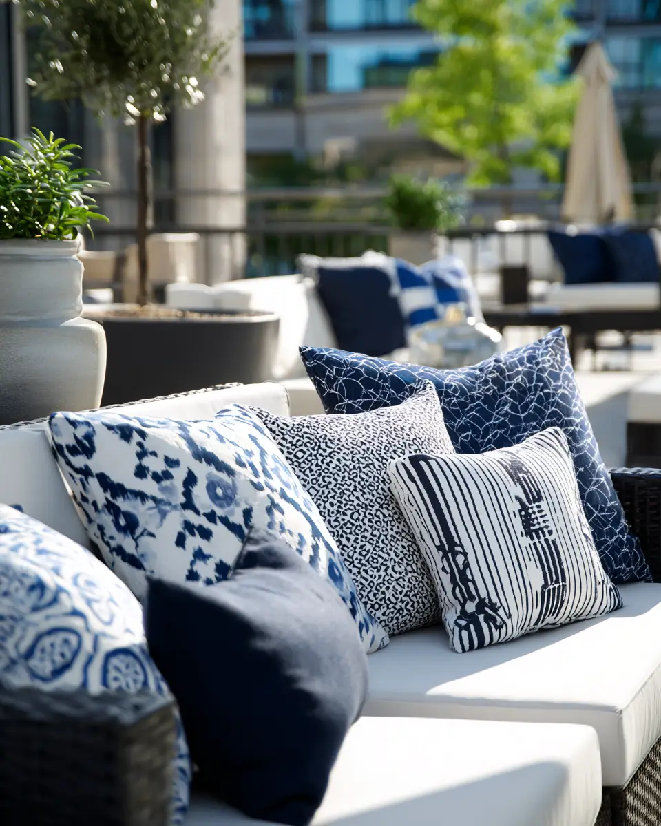 Navy Transitional Patio Decor Ideas