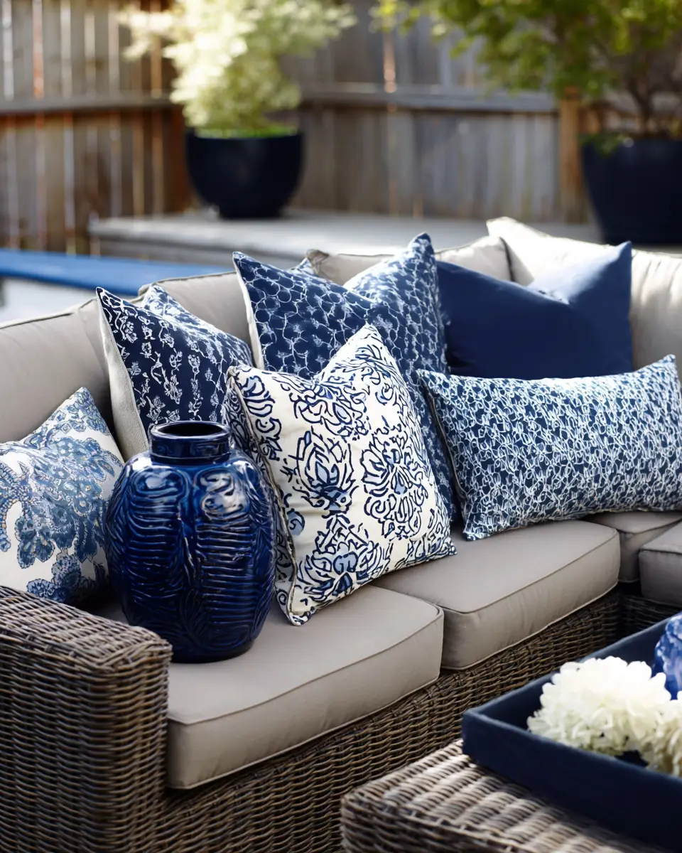 Navy Transitional Patio Decor Ideas