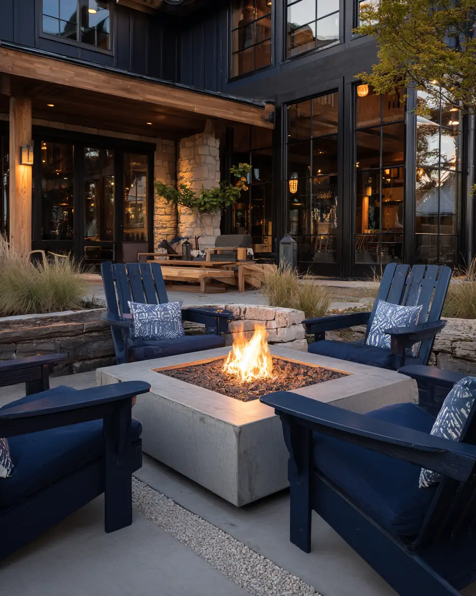 Navy Transitional Patio Decor Ideas