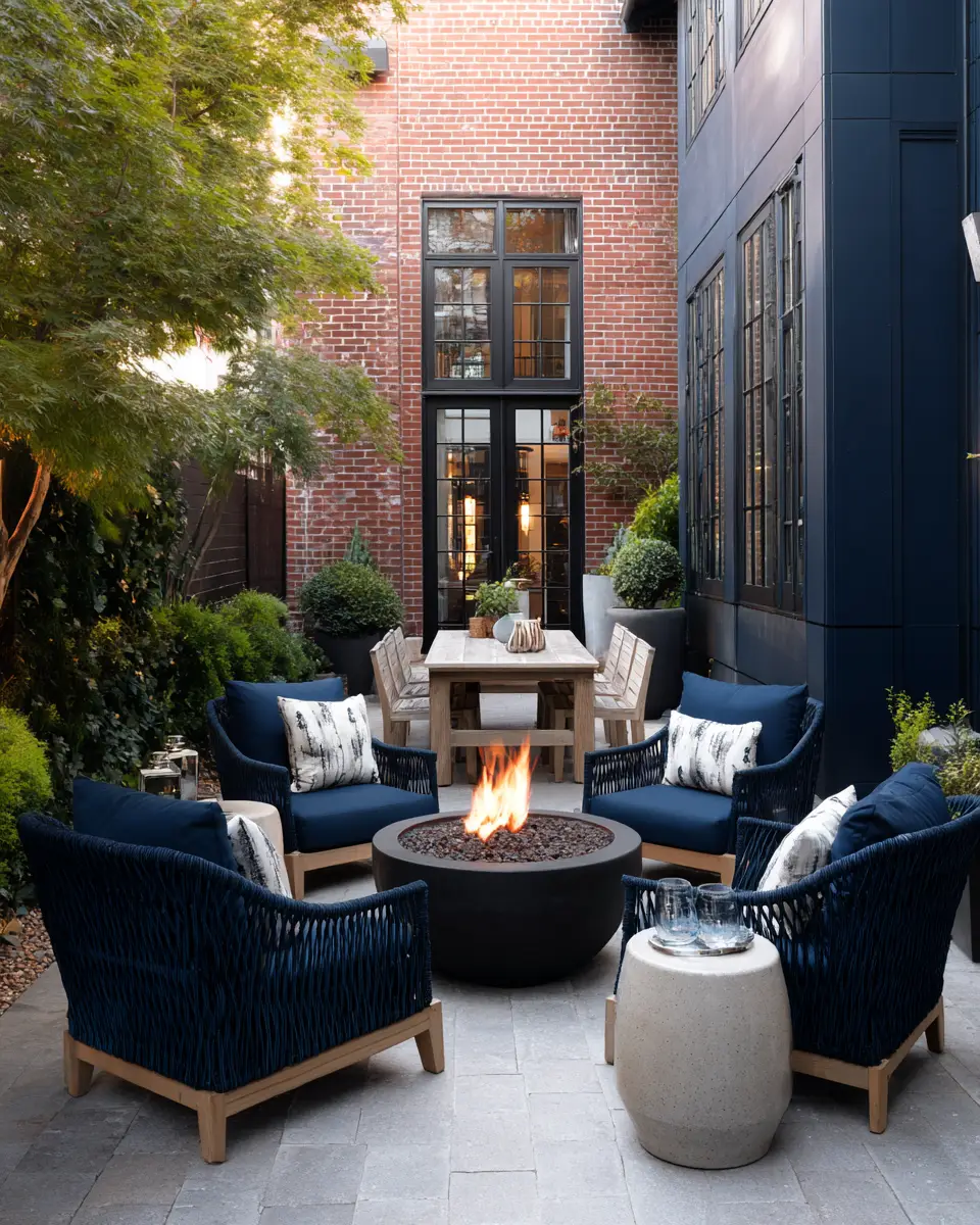 Navy Transitional Patio Decor Ideas
