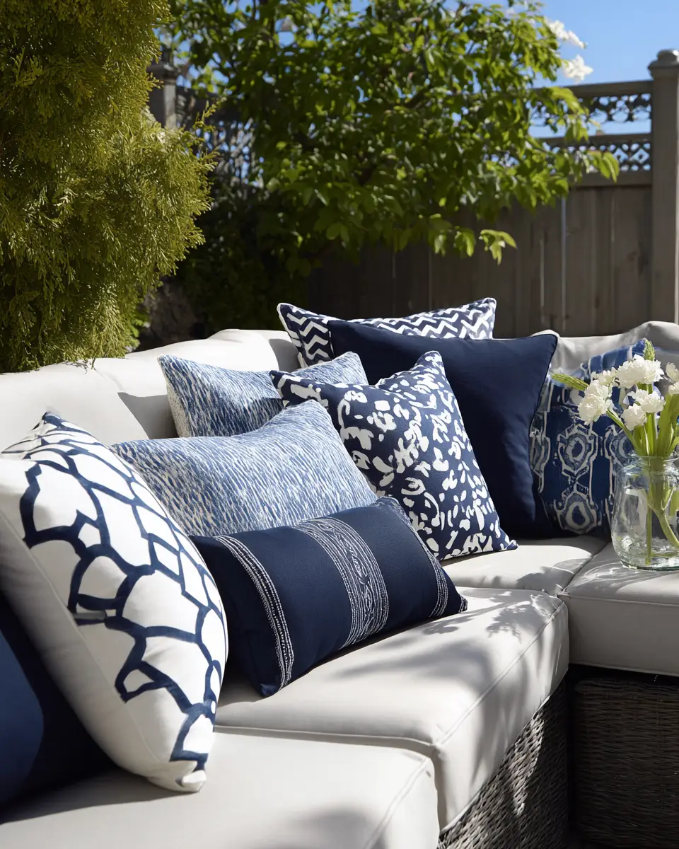 Navy Transitional Patio Decor Ideas