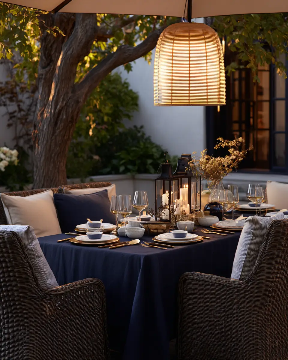 Navy Transitional Patio Decor Ideas
